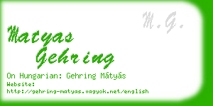 matyas gehring business card